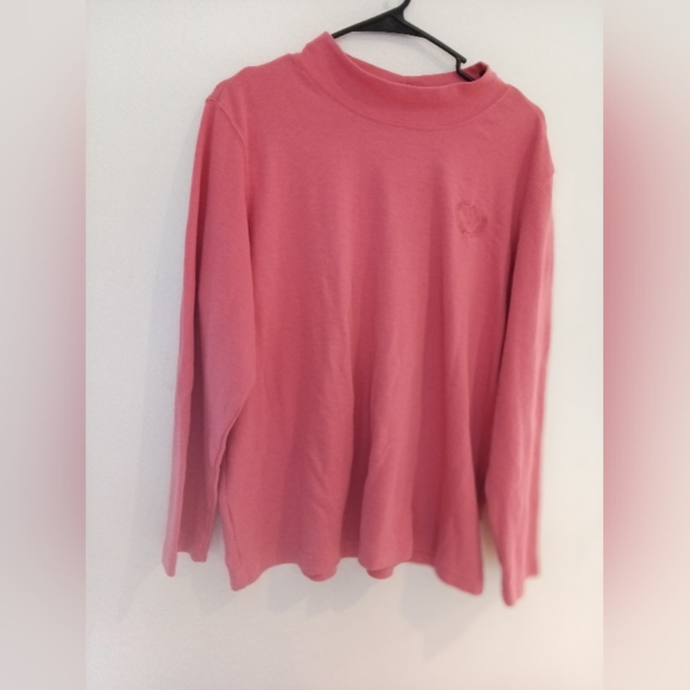 Blair Long Sleeve Pink Mock Neck Tee